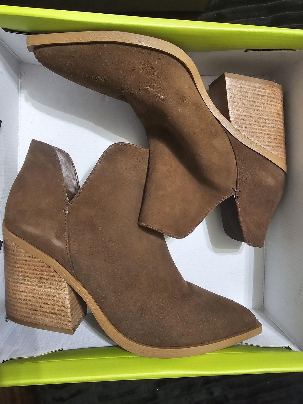 Gianni Bini Brown Suede Block Heel Ankle Booties